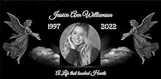 $199 Laser Engraved LegacyHeadstone for Graves, 16x8x1.25 inches, Flat Gravestone