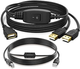 Usb Splitter 1 In 2 Output Printer For Computers Female To Dual Male A 2.0 Double Cord Y Cable Macbook, Laptop, Pc (5 Feet, Included)