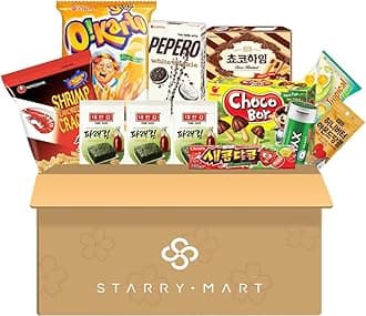 Assorted Asian Snack Box Snacks & Candy Box (10 Full-Size Items) - Variety Pack – Authentic Popular Treats Sampler (Assorted Korean Snack Box)