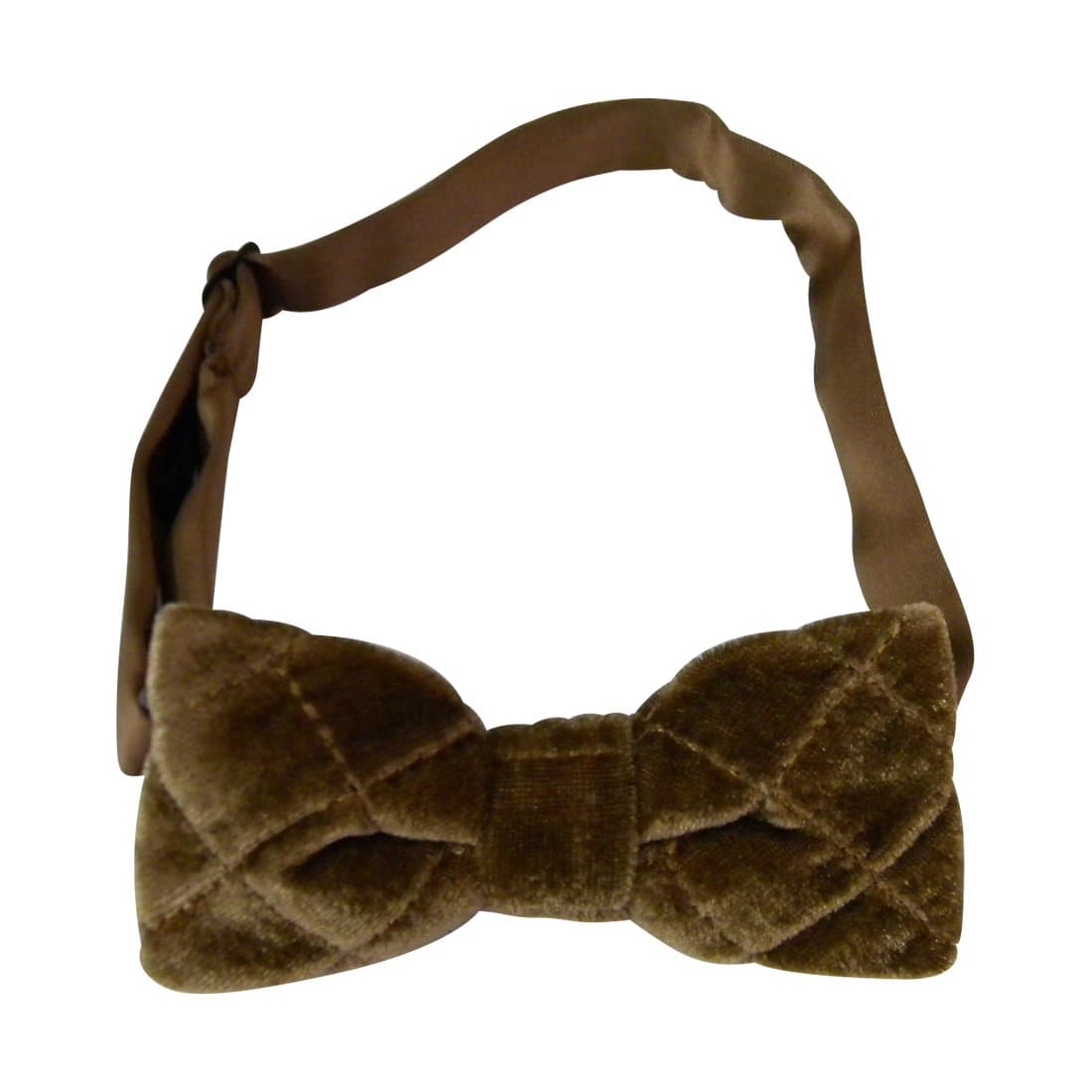 Boy's Quilted Velvet Bowtie - Bow Tie with Adjustable Band