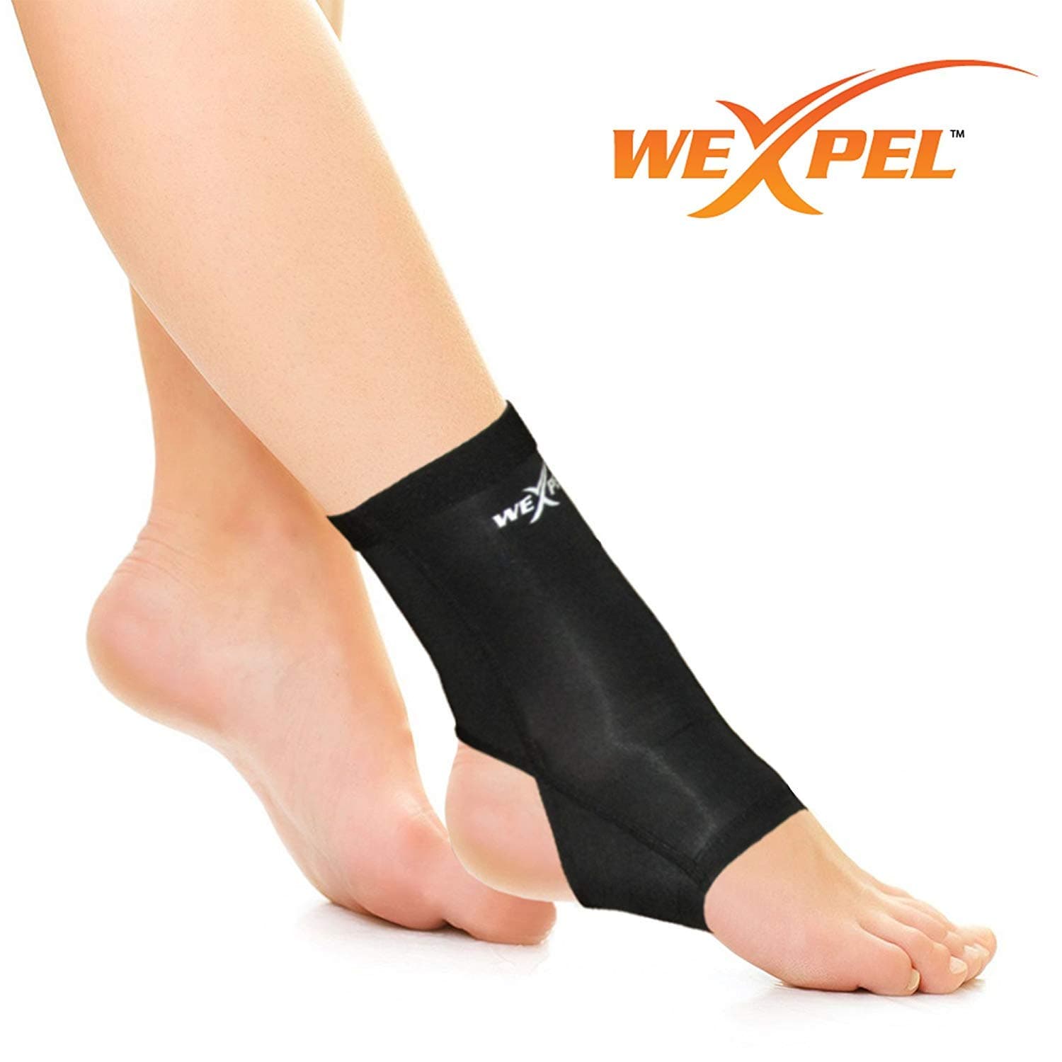 Wexpel™ Copper Infused Ankle Compression Sleeve – Relieve and Heal Sprained Ankles, Stiff, Strained, Sore and Aching Joints in Your Foot - Medium