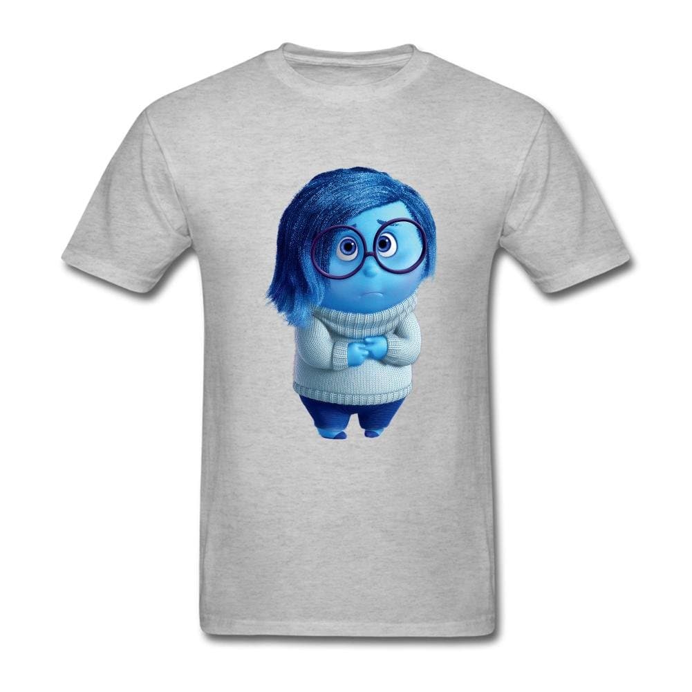 T shirt Customized Inside Out SADNESS Fullbody Render Men T shirt Grey Short Sleeve XXXL