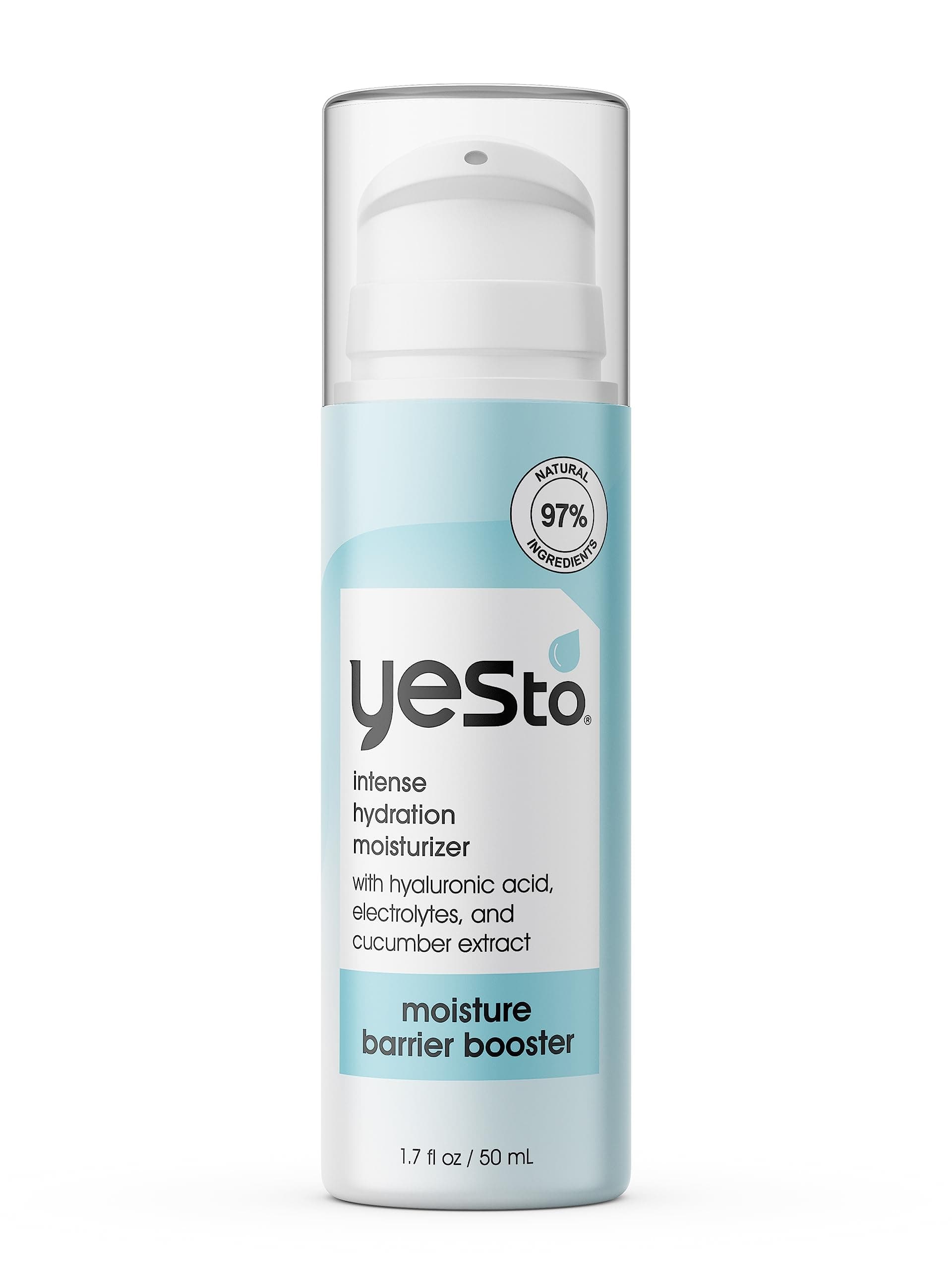 Yes To Intense Hydration Moisturizer, Boosts Hydration Helping Promote A Healthier Skin Barrier, With Hyaluronic Acid, Electrolytes, and Cucumber Extract, Natural, Vegan & Cruelty Free, 1.7 Fl Oz