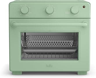 bella Air Fry Toaster Oven, 7 Preset Cooking Options, Dishwasher-Safe EverGood Coated Trays Included, 60-Minute Auto Shutoff w Audible Timer, Power Indicator Light, 1700 Watt, Seaglass