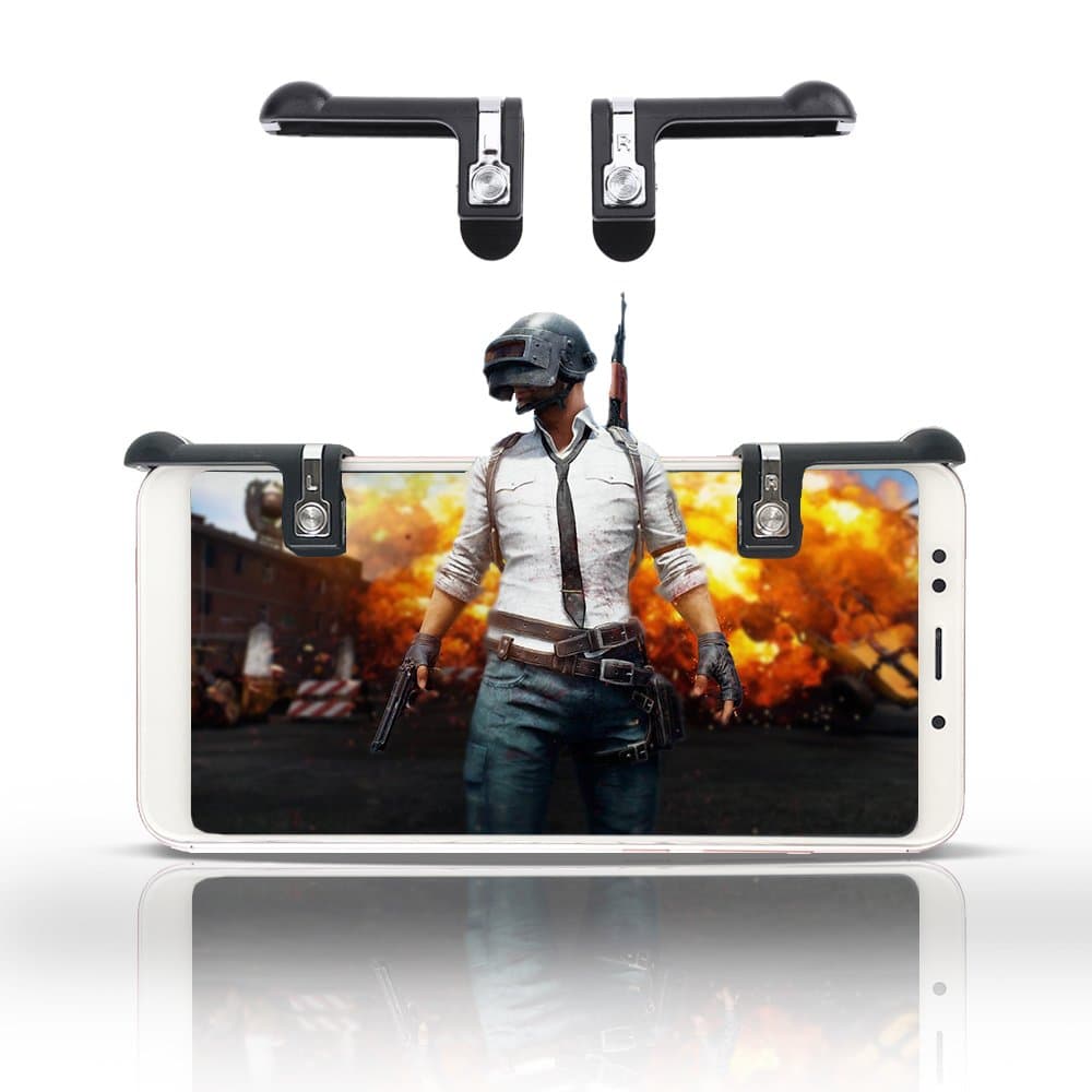 Mobile Game Controller, SIKSIN Game Fire Button Sensitive Shoot and Aim Triggers L1R1 Phone Game Controller Button Fit All Touch Screen Smartphone PUBG Mobile/Rules of Survival/Knives Out/Free Fire/