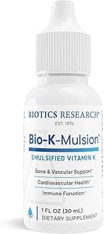 Bio K Mulsion Strong Bones, Heart Health, Blood Clotting Support, Liquid Vitamin K, K1 phytonadione, 500 mcg