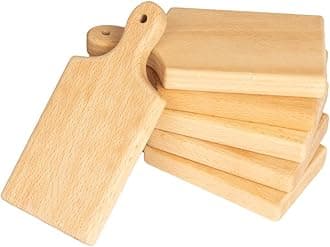 Mini Charcuterie Boards – 6-Pack Beech Wood 5.9″ × 2.75″ Personal Cheese & Dessert Paddles, Blank for Engraving or Painting
