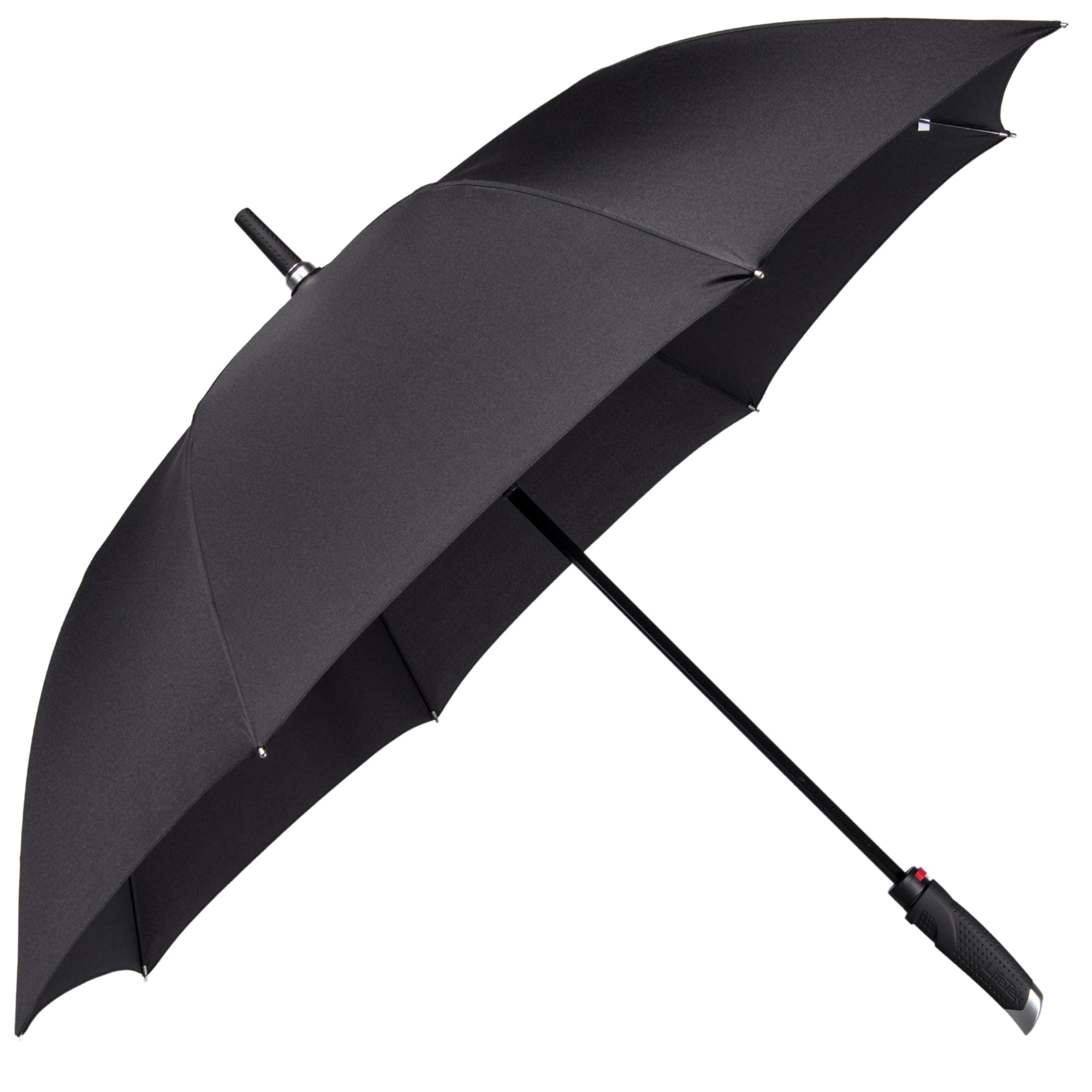 LifeTek New Yorker FX1 Windproof Golf Umbrella Large Black Automatic Umbrella for 2 People Sturdy and Wind-Resistant, Fast-Drying Canopy, Premium Canopy Construction for Rain and Wind (Large, 54 Inch)