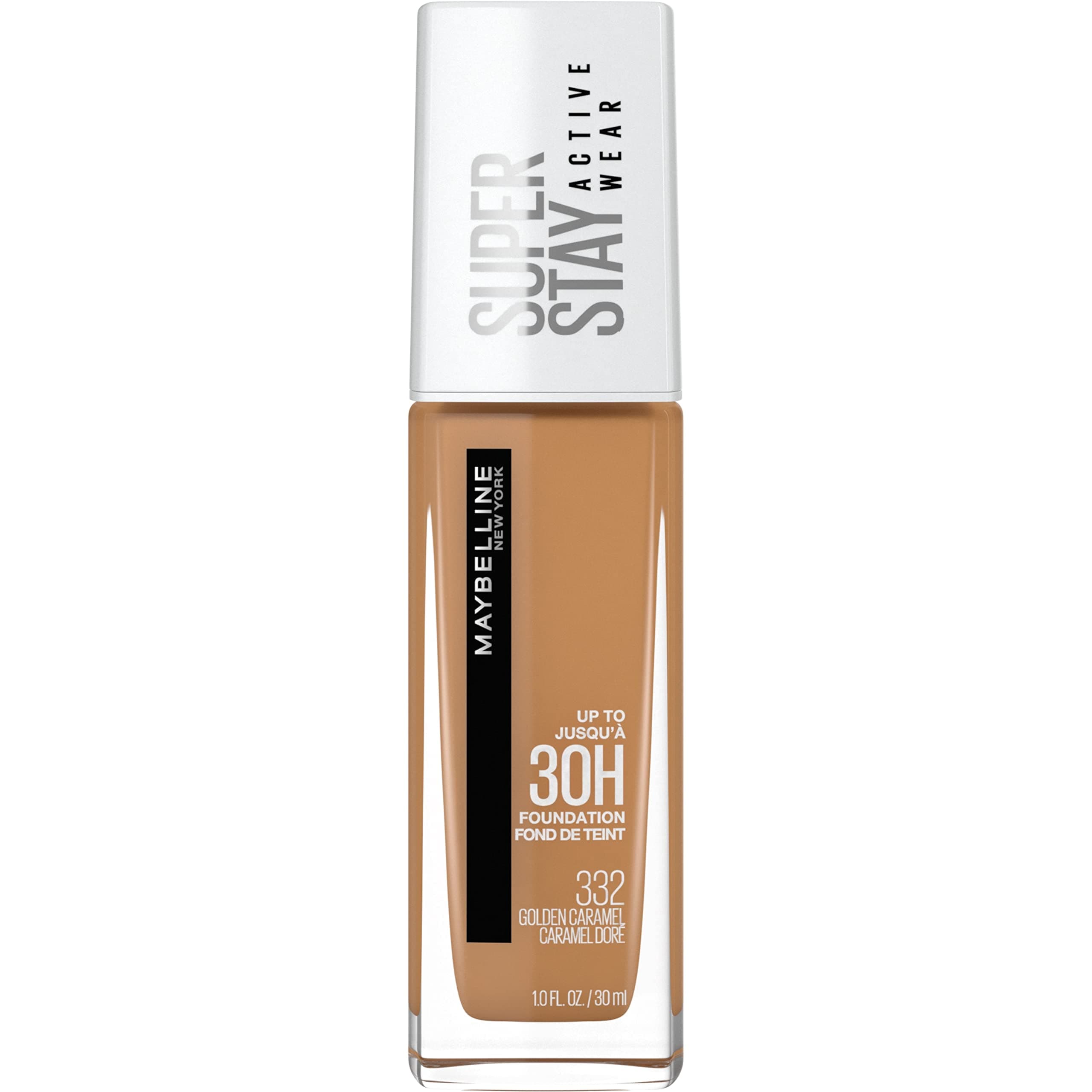 Maybelline New York Super Stay Full Coverage Liquid Foundation Active Wear Makeup, Up to 30Hr Wear, Transfer, Sweat & Water Resistant, Matte Finish, Golden Caramel, 1 Count