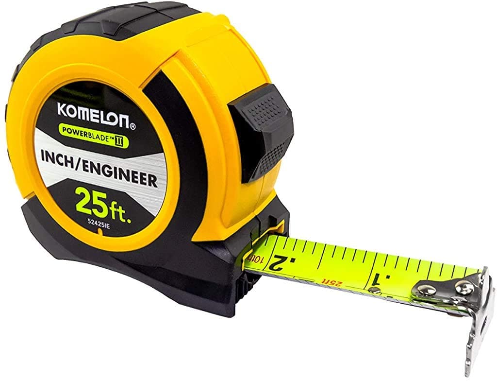52425IE; 25' x 1.06" Powerblade II" Engineer Tape Measure; Yellow/Black