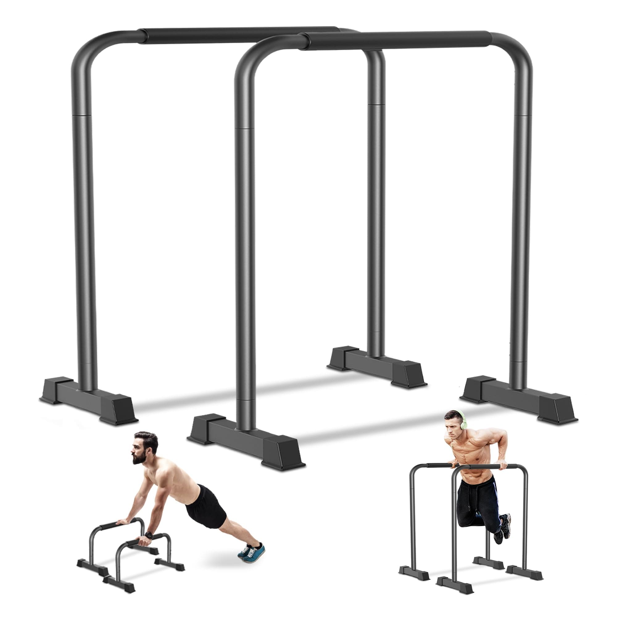 Dip Bar, 2-in-1 Adjustable Dip Stand Station for Home Workout, Heavy Duty Parallel Bars Workout Equipment for Strength Training