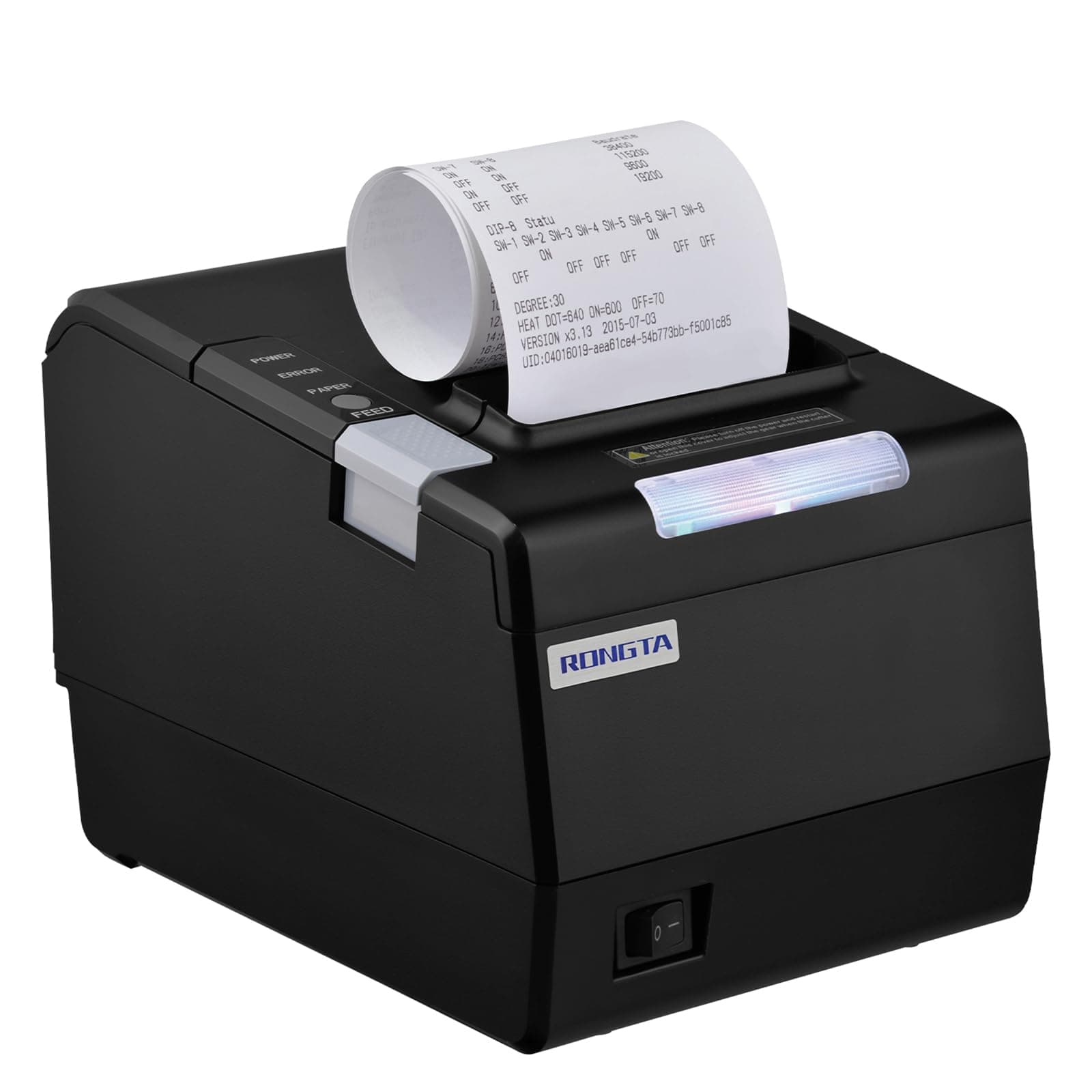 Rongta POS Printer, 80mm Thermal Receipt Printer, Restaurant Kitchen Printer with Auto Cutter, USB Serial Ethernet Interface, ESC/POS Command, Support Cash Drawer for Windows/Mac/Linux(RP850)