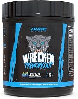Wrecked Pre Workout Powder, Advanced Formula, Boosts Energy, Focus, Pumps & Performance, 10g L-Citrulline, 6.4g Beta Alanine, 5g Tyrosine, 1g Alpha GPC, 375mg Fast-Acting Caffeine & More (40 Servings)