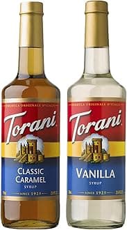 Torani Syrup (Vanilla & Caramel Flavor, Pack of 2 Bottles, 750ml)
