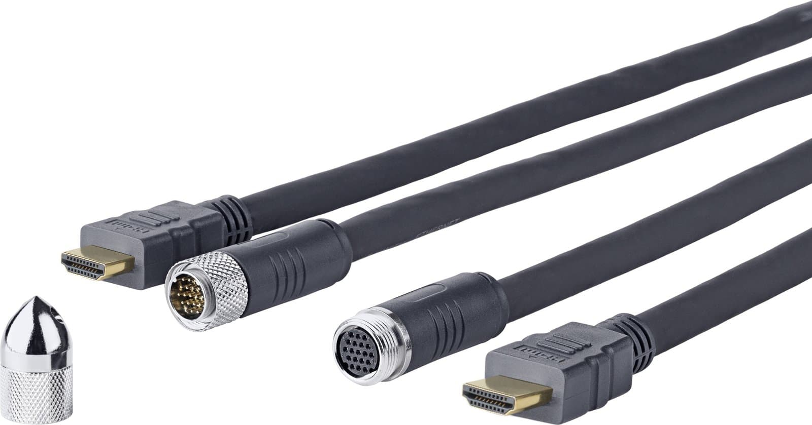 vivolink crosswall – HDMI Cable 2.0 4 K 15 M with Removable Connector, Black