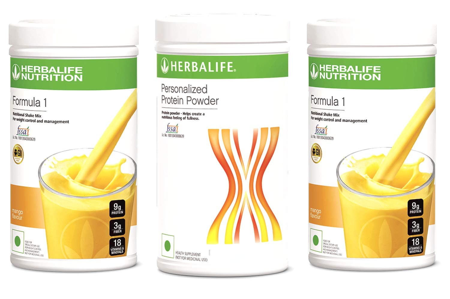Herbalife weight loss kit with formula 1 shake 500g pack of 2 and personalized protein powder 400g (PACK OF 3)