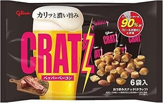 Cratsu Pepper Bacon, 6 Bags x 8, Ezaki Glico