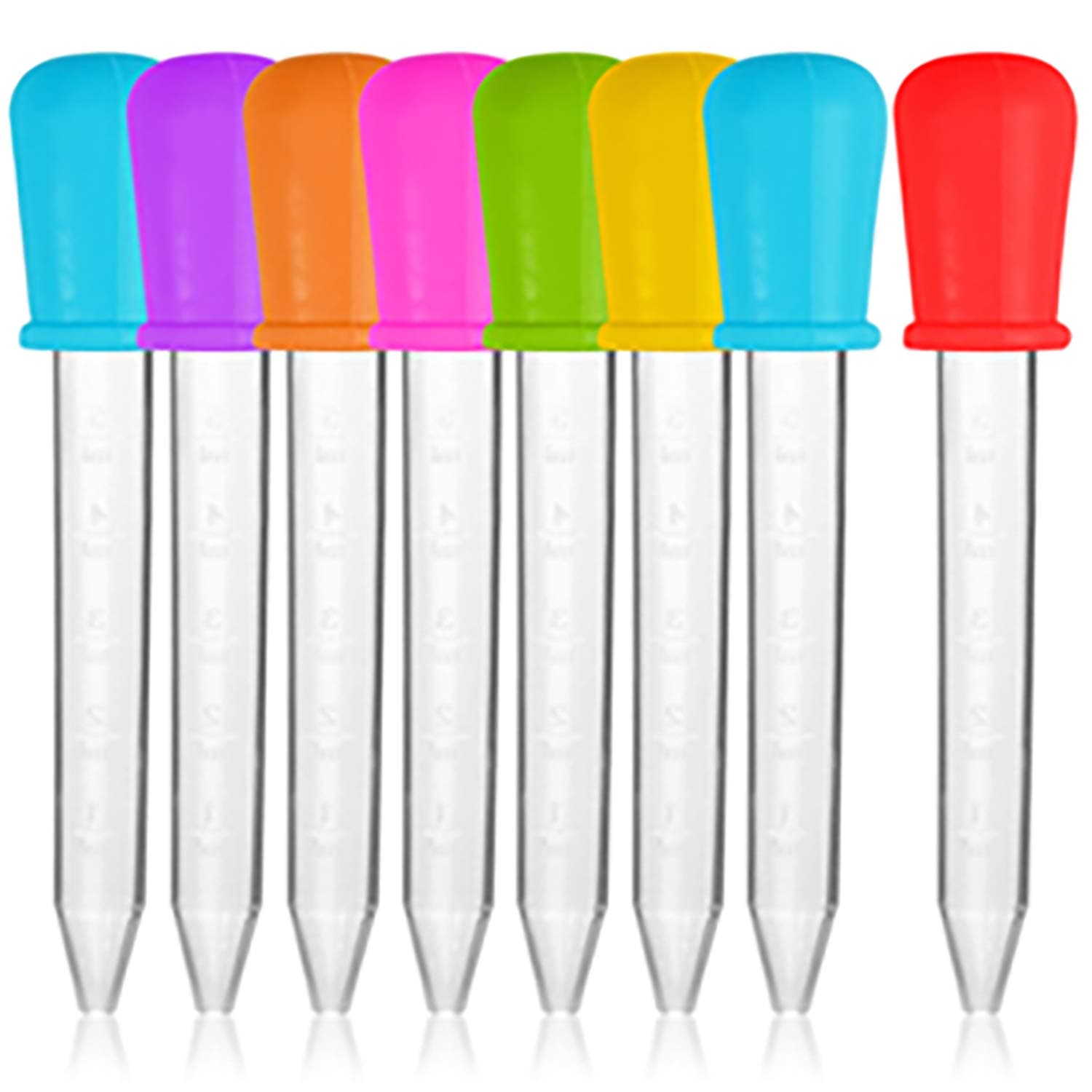 Rocutus 8 Pack Silicone Liquid Droppers Water Dropper,5Ml Clear Silicone Droppers Medicine Dropper Pipettes Eye Droppers Ear Dropper Medicine Dropper for Candy Molds, Gummy Mold, Oil and Crafts