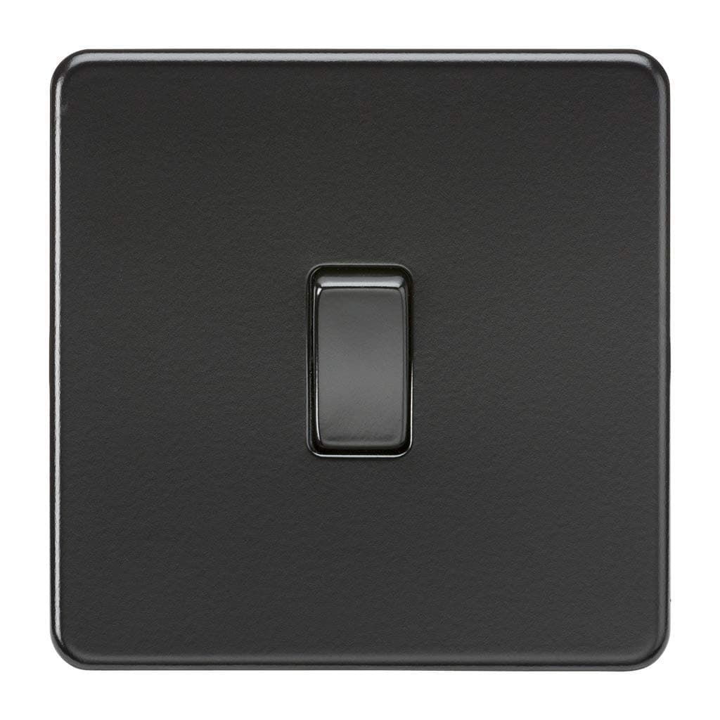 Knightsbridge SF2000MBB Screwless 1G 2-Way Switch, 230 V, Matt Black