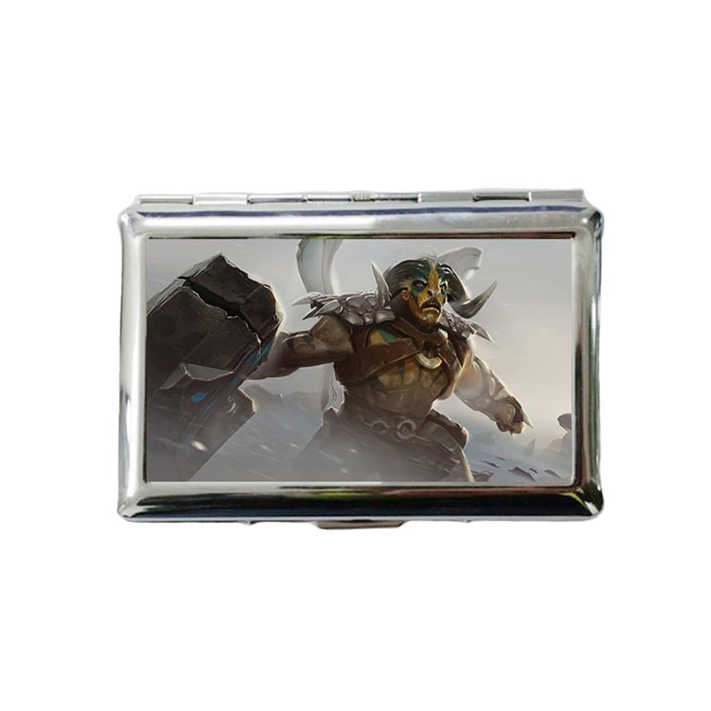 Custom Elder Titan Dota 2 Valve Art Men Women Thin Slim Silver Polish Wiredrawing Cigarette Case Box from Arhowk