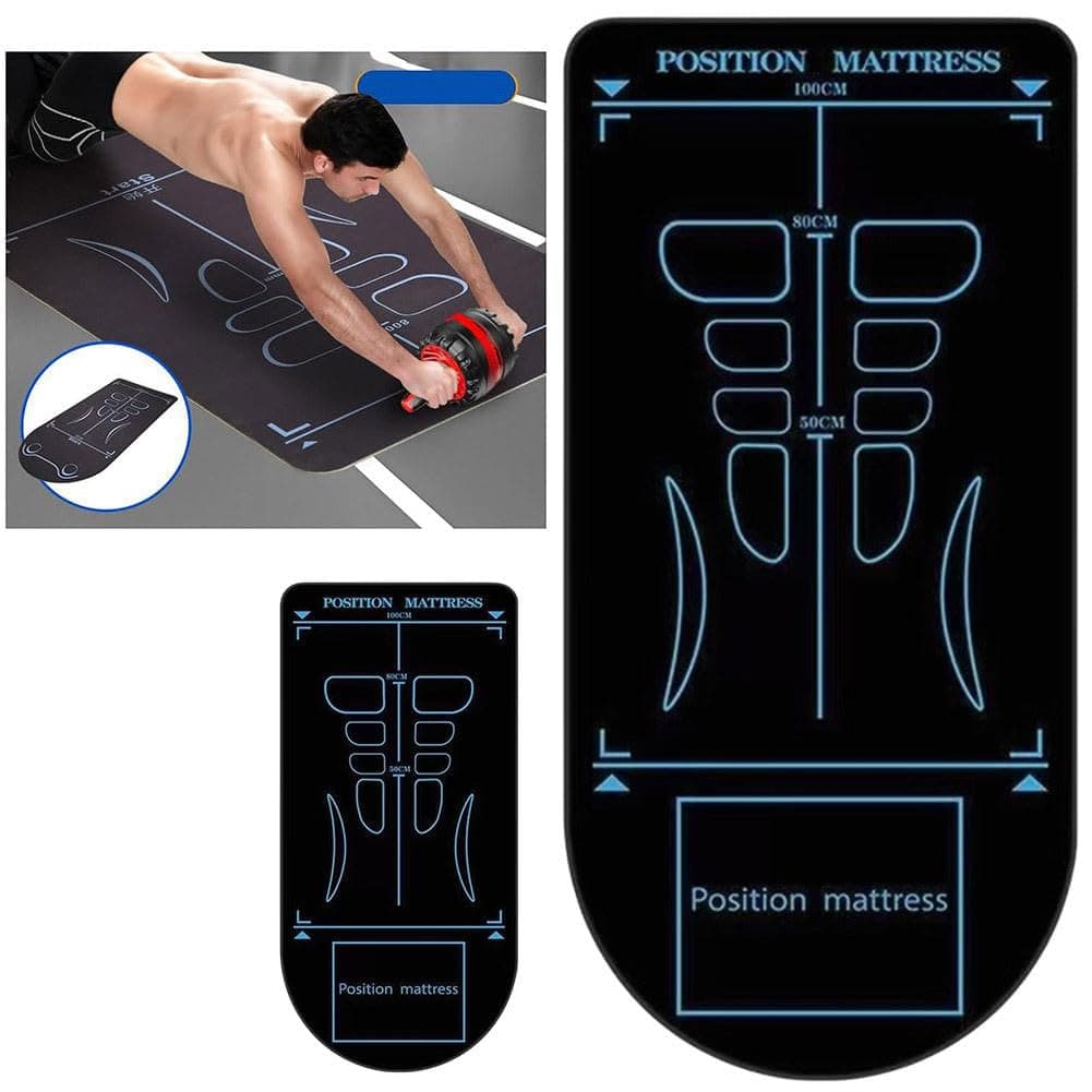 SHANGYU Exercise Equipment Mat for Ab Roller Wheel, Non Slip Abdominal Knee Mat, Long Super Thick Sound Insulation Protect The Joints, for Pilates, Skipping, Abdominal Yoga Floor Workouts (Black)