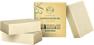 Crate 61 Organics 61, Handmade in Canada, Plant Based Cold Process Natural Bar Soap For Face And Body, With Premium Essential Oils, For Men And Women 3 Pack (Castile (Unscented))