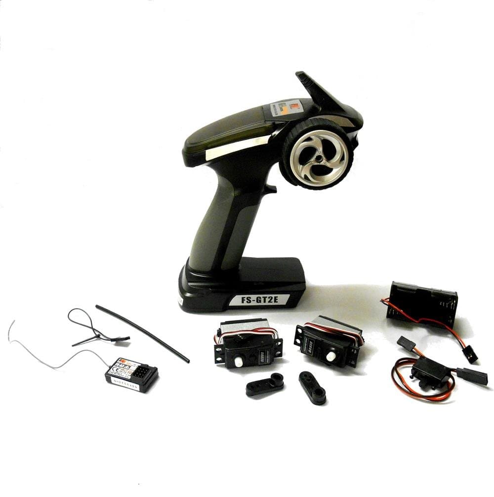 FS-GT2G 2.4ghz Radio Kit RC Transmitter Receiver Kit 2 Channel SV301 Servos x 2