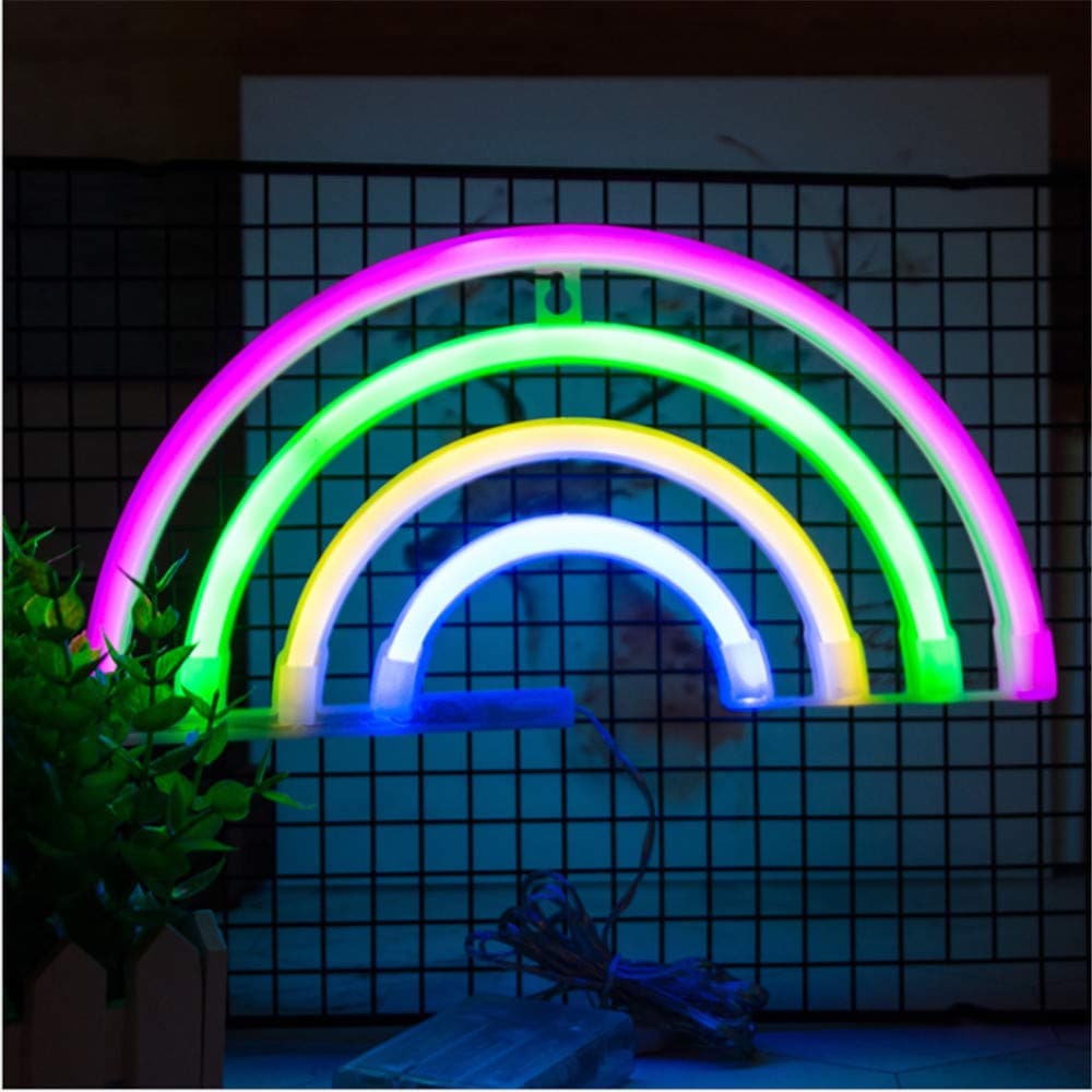 Decorative Rainbow Night Light, Rainbow Neon Light,Light Weight-Peferct Gift for Birthday party,Baby shower,Kids Room, Living Room Decor