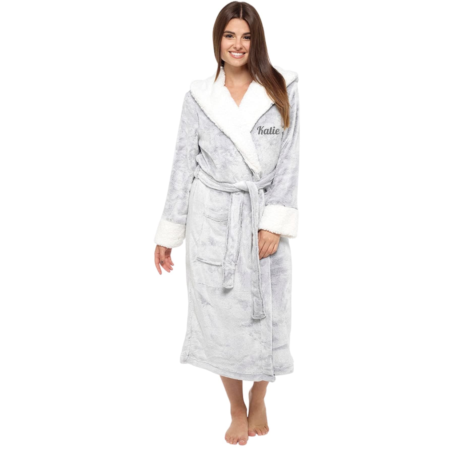 Style It Up Personalised Womens Robe Dressing Gown - Super Soft and Warm Fleece Bathrobe - Ideal for Gifting - Available in Range of Sizes and Colours