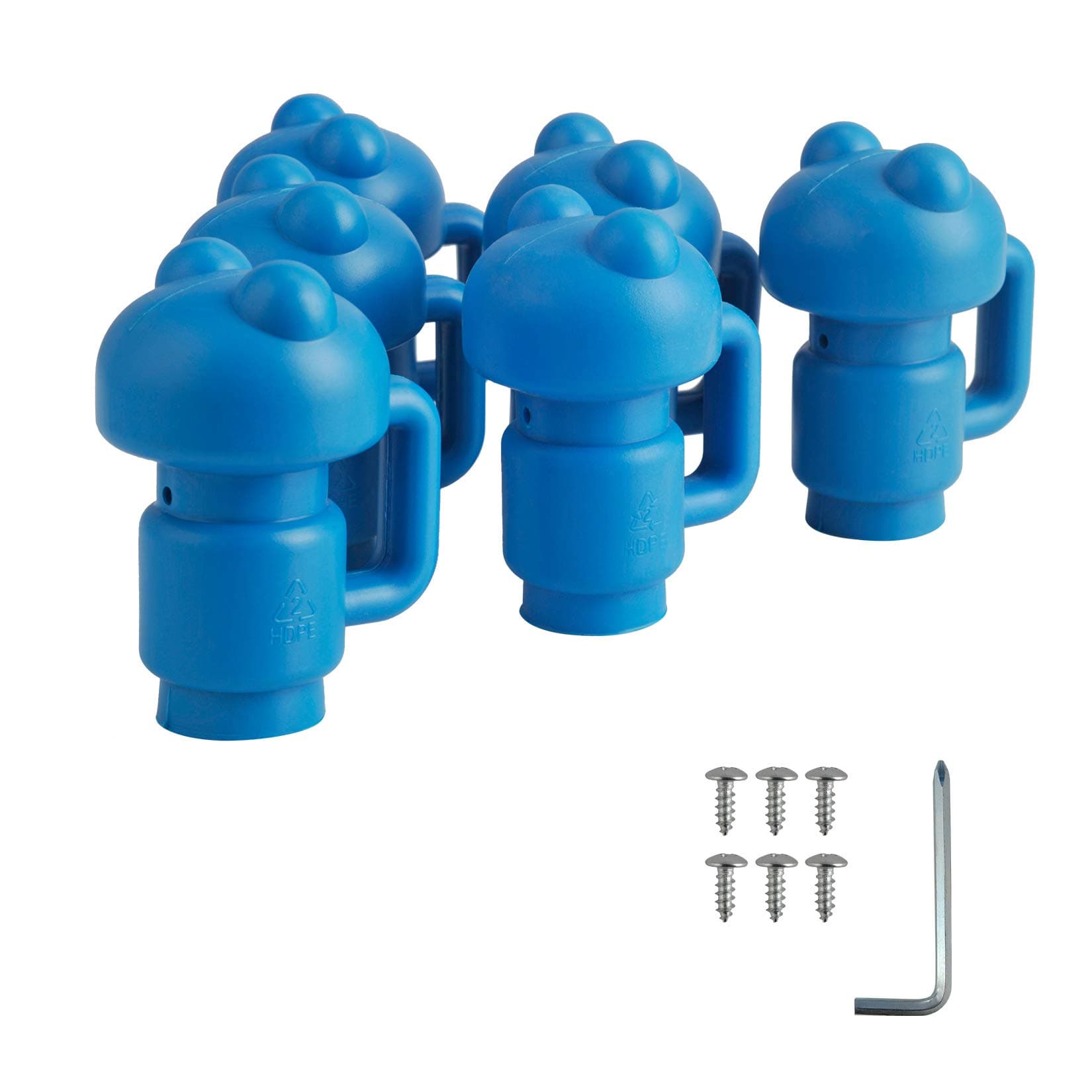 ZIZILAND 1.26" Diameter Trampoline Enclosure Pole Cap for Net Hook, 6 Pieces, Blue