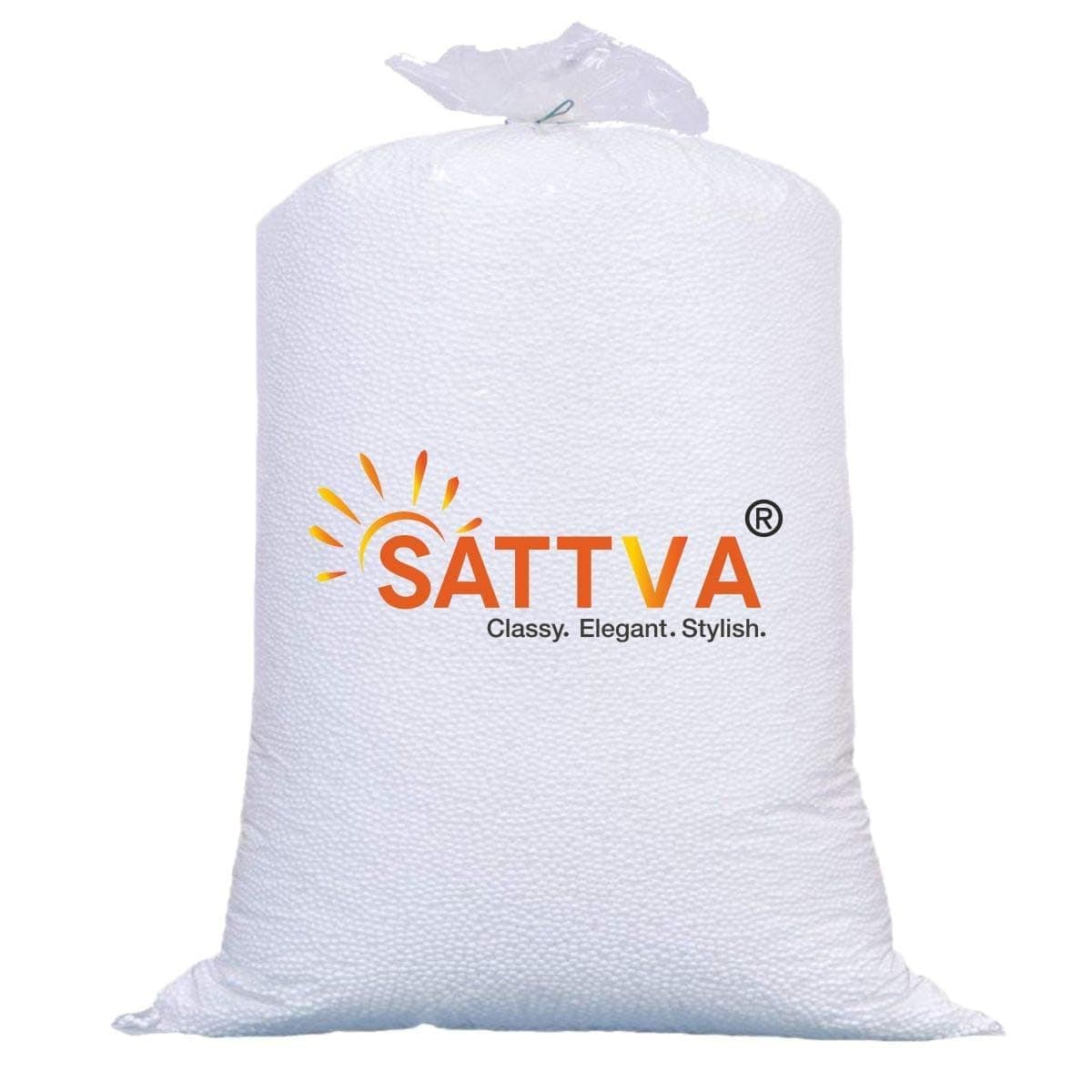 SATTVA Bean Bag Refill Pack 2 KG for Bean Bag, Sofa, Pouffes | High Density Beans Fillers for Bean Bags | (White) (Sold only for Bean Bag Refilling Purposes, not to be Used Loose in Any Other Form)