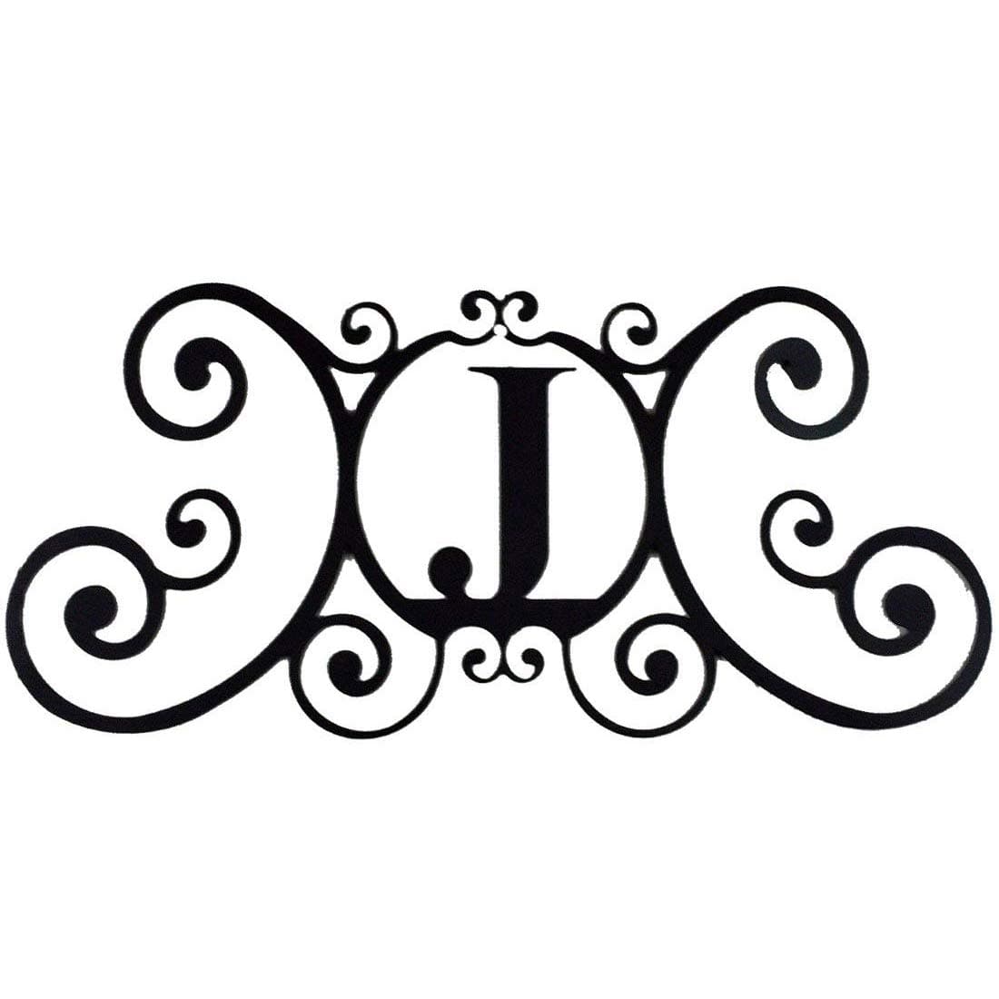 Wall Letters, 24" Monogram Letters Wall Decor, Large Decorative Letters Plaque, Last Name/Family Name Sign, Wrought Iron Hanging, Initial J for House Gate/Door/Foyer/Kitchen/Bedroom, House Warming