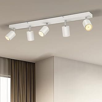Gr4tec Adjustable White LED Ceiling Spotlight Including 5 Bulbs GU10 6W 2700K Warm White, Ceiling Light 5 Spotlights, Ceiling Lighting for Kitchen, Living Room, Bedroom