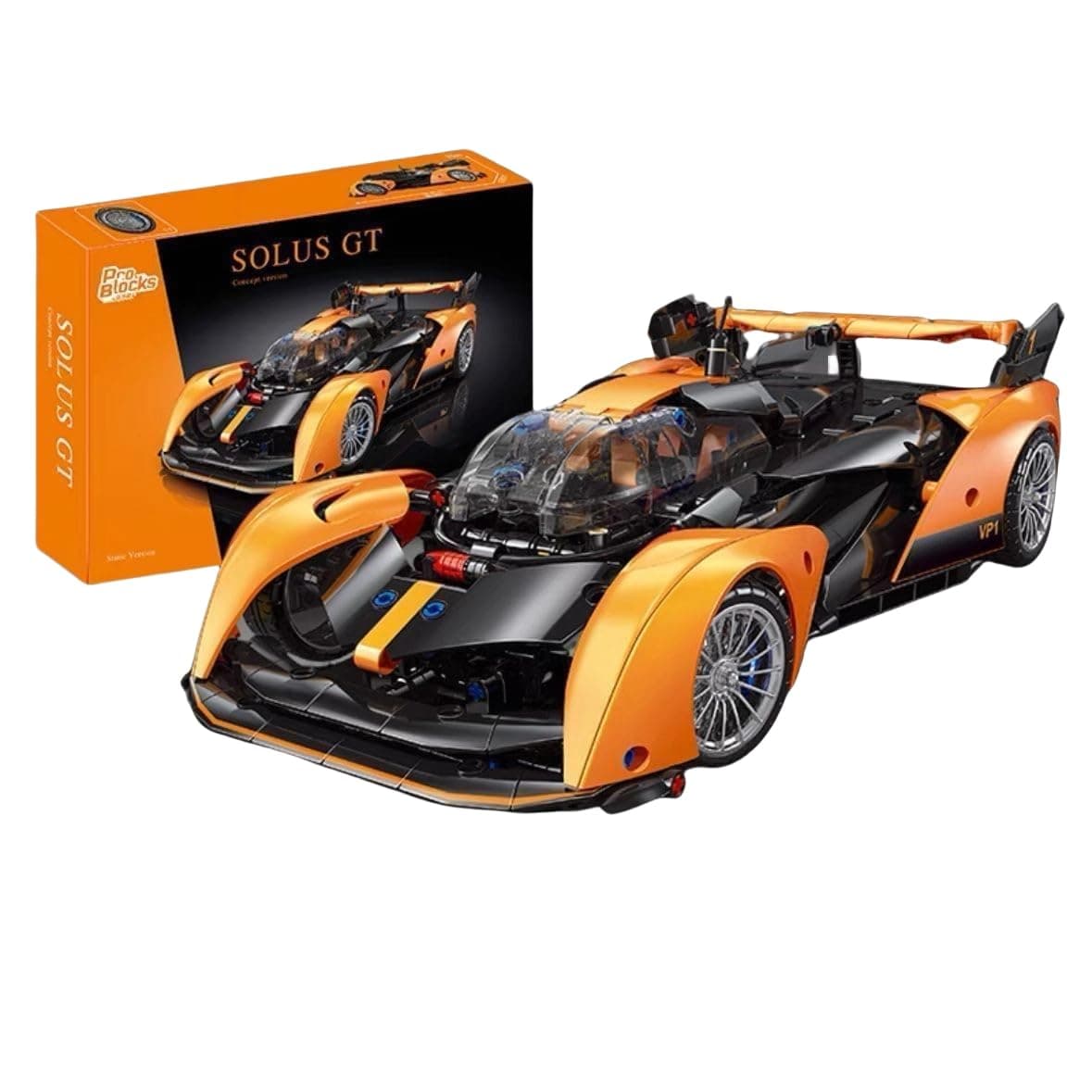 Technik Racing Car Building Blocks for Solus GT, 817 Pieces 1:14 Sports Car Model Kit, MOC Creative Supercar Toys Collectible Race Car Construction Toy Gifts for Boys Adult