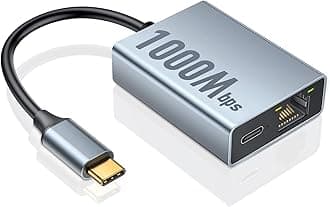 ZEXMTE 1000Mbps Ethernet Adapter for Chromecast with Google TV, USB Type C to RJ45 Gigabit Ethernet Adapter Compatible with Chromecast with Google TV HD/4K, Laptop, Tablet