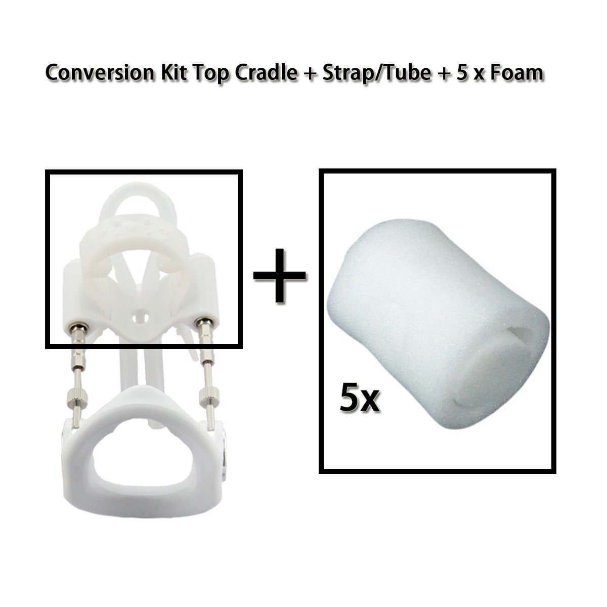 Strap Tube Cradle Silicone Conversion Kit Top Cradle+Strap/Tub +5 Pcs Protector Replace Foam For Pro Maxman Hybrid Extender Stretcher
