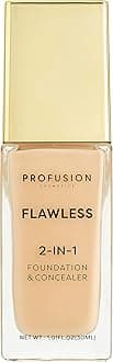 2-In-1 Foundation and Concealer for Light Skin Tone, Flawless Full Coverage and Matte Finish with Convenient Solution for Achieving Polished Look - Fair Beige