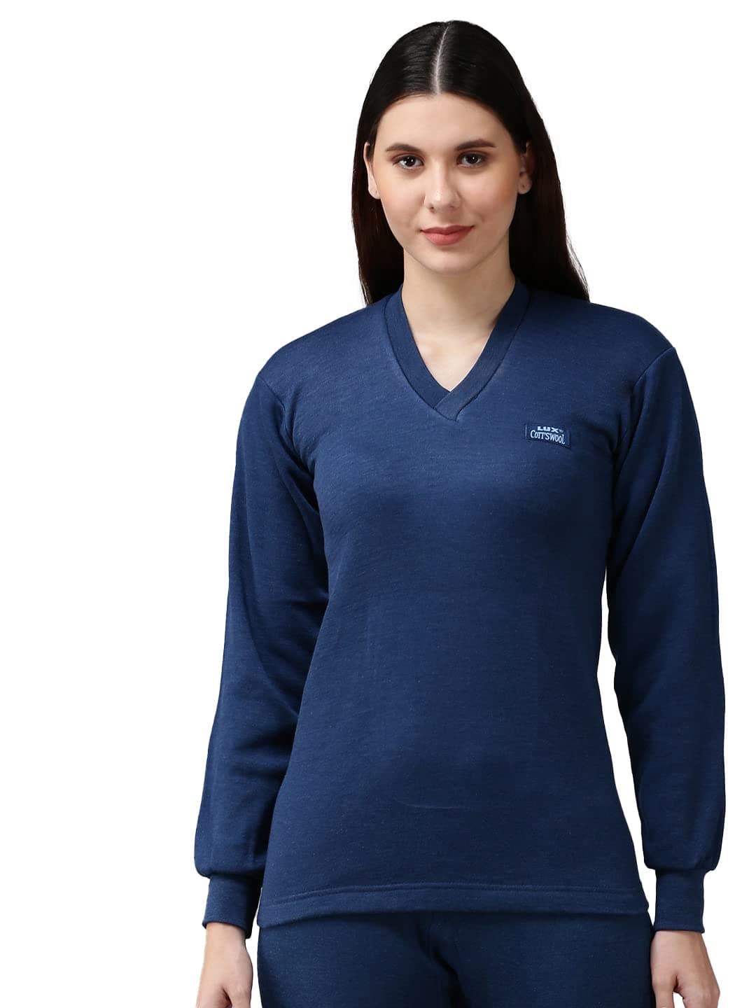 Lux Cott's WoolV Neck Full Sleeves Womens Thermal Top