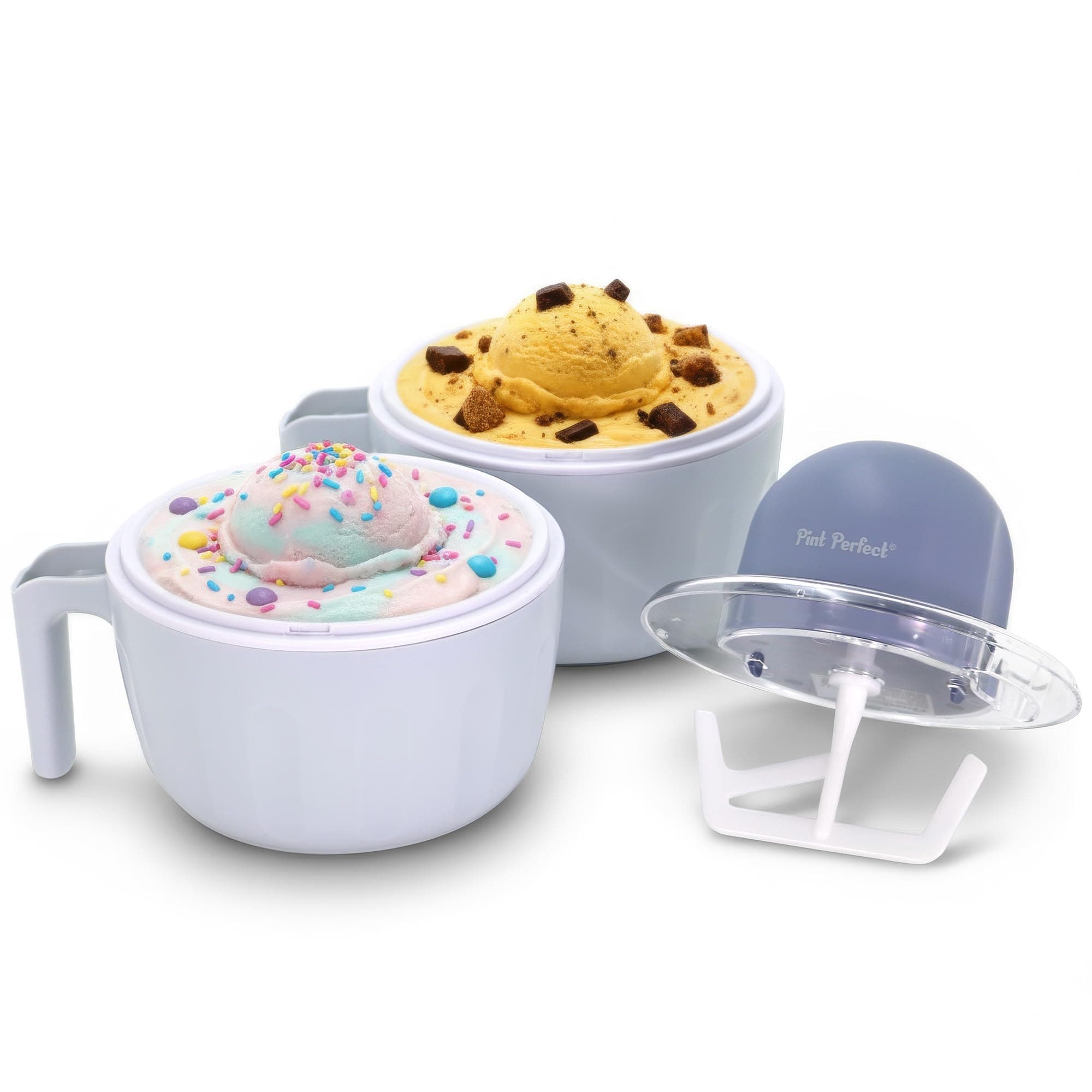 Americana by Elite Pint Perfect™ EIM1205DB Ice Cream Maker, 2 x 1 Pint Capacity Dual Freezing Mugs, Frozen Yogurt, Sorbet, Gelato, Recipes, Periwinkle
