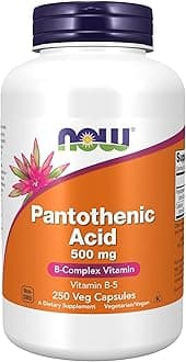 NOW Supplements, Pantothenic Acid (Vitamin B-5) 500mg, B-Complex Vitamin, 250 Capsules