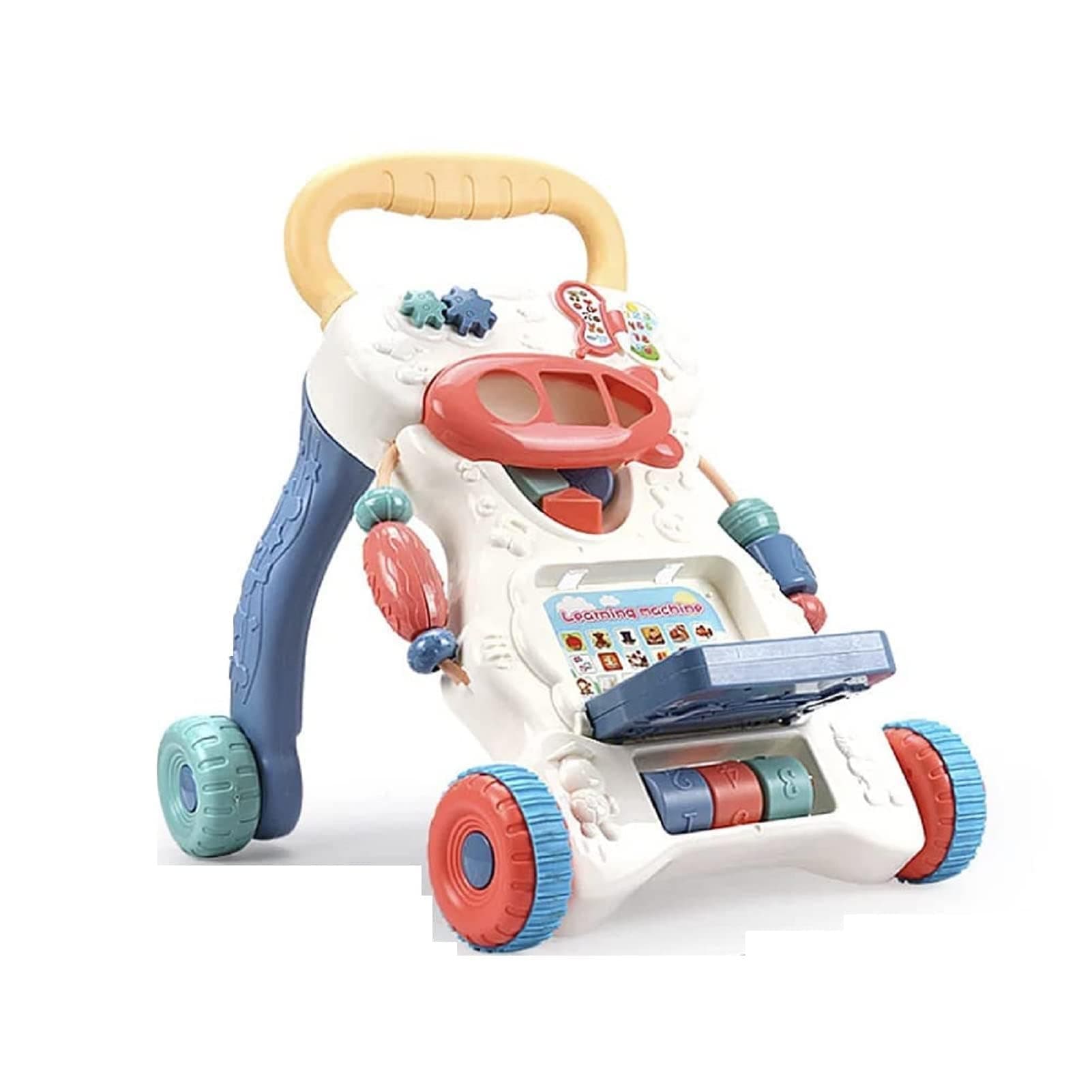 Shoze Baby Walker First Step 2 in1 Electronic Educational Toy with Music and Sound Toy Car Stroller Push Walker for Toddler Baby Step