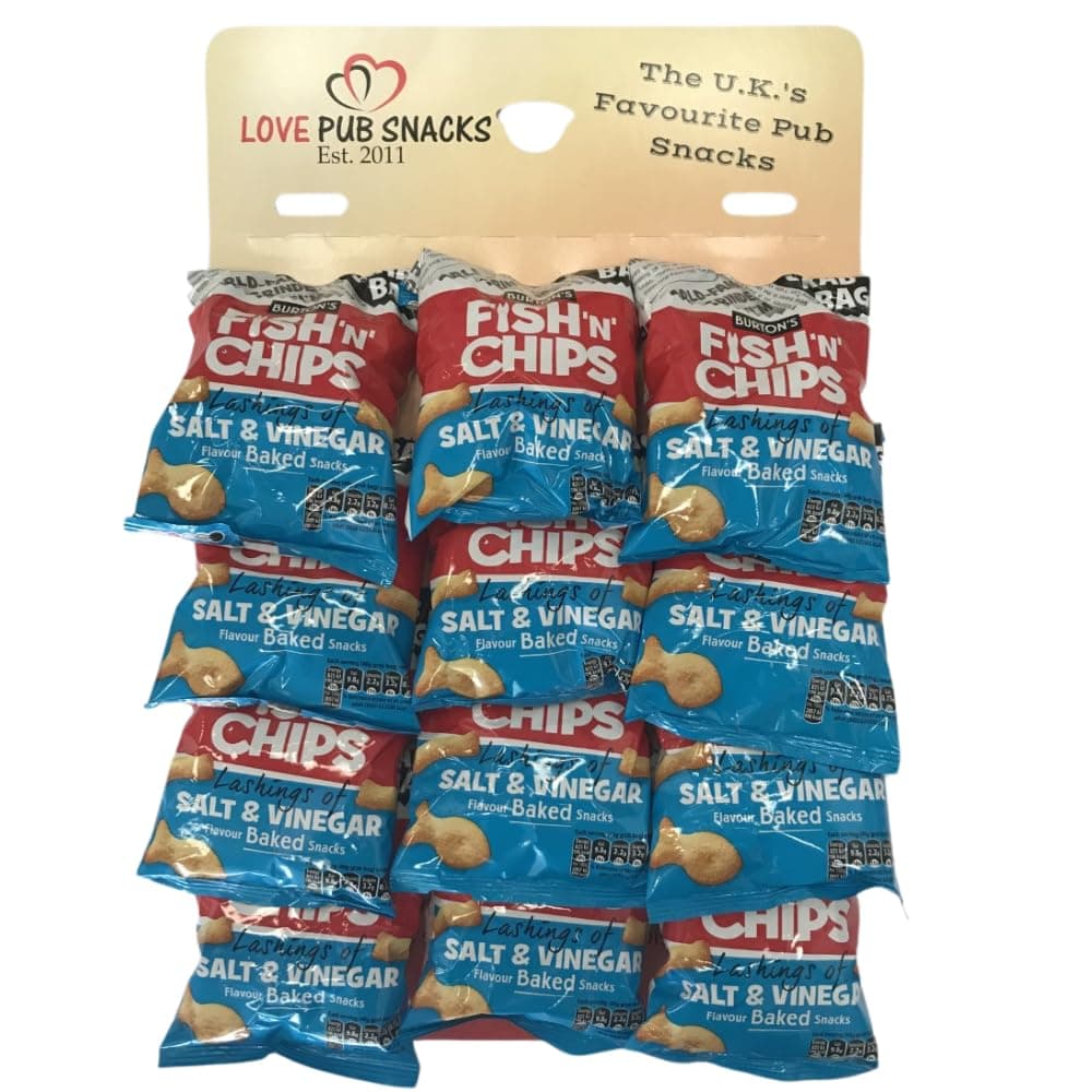 Burton's Fish & Chips, Grab Bags Salt 'N' Vinegar Flavour Pub Card12 x 40g