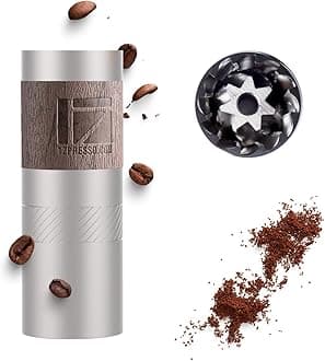 Q Manual Coffee Grinder with Stainless Steel Conical Burr, Foldable Handle for Drip, French Press, Cold Brew, Travel