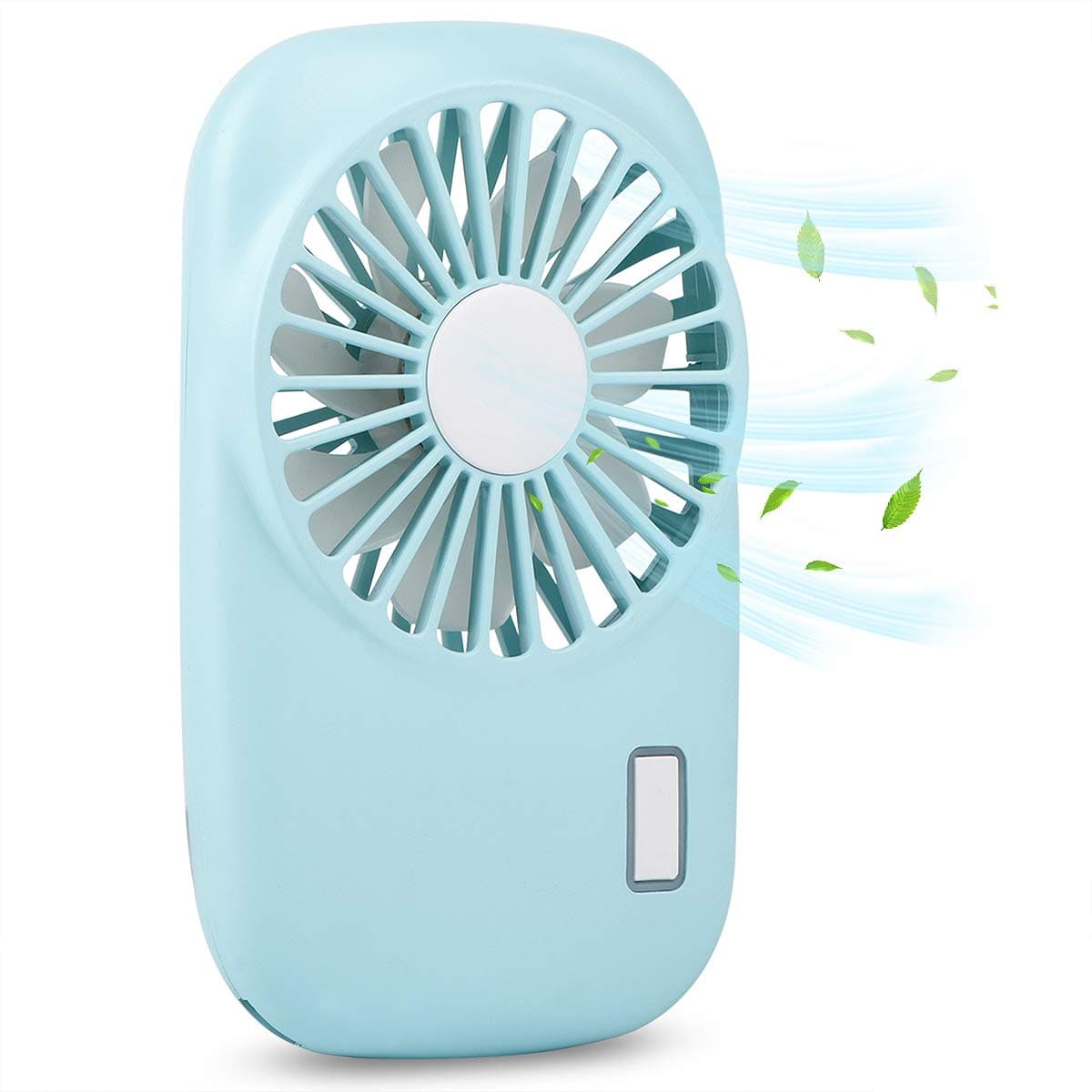 Accering Portable Fan, Mini Pocket Fan with 2 Speed Adjustable, Small Handheld Imitation Camera Personal Fan USB Rechargeable or Battery Powered, for Woman/Man/Girls/Boys (Blue)