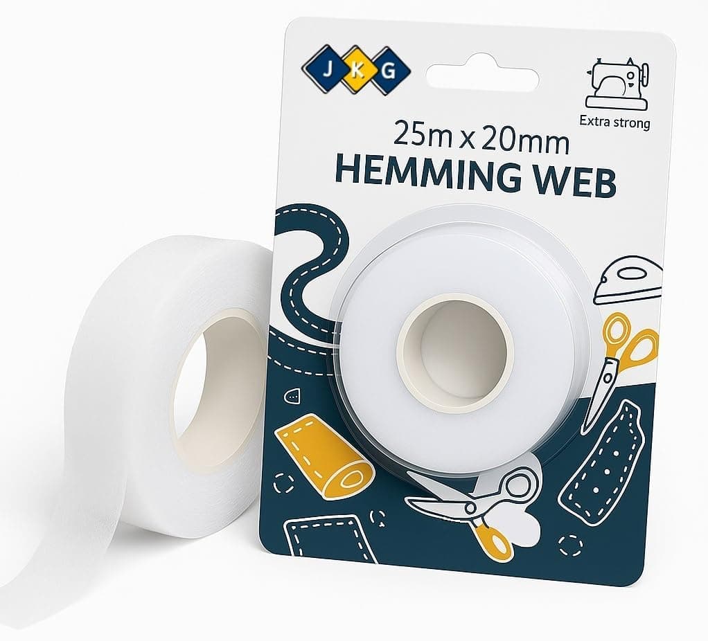 25 meters IRON ON HEMMING WEB TAPE - EXTRA STRONG - Perfect for Ironing, Bonding, Patching clothing, Fabric fusing - School badges, trousers etc - NO SEWING REQUIRED (25m x 2cm)