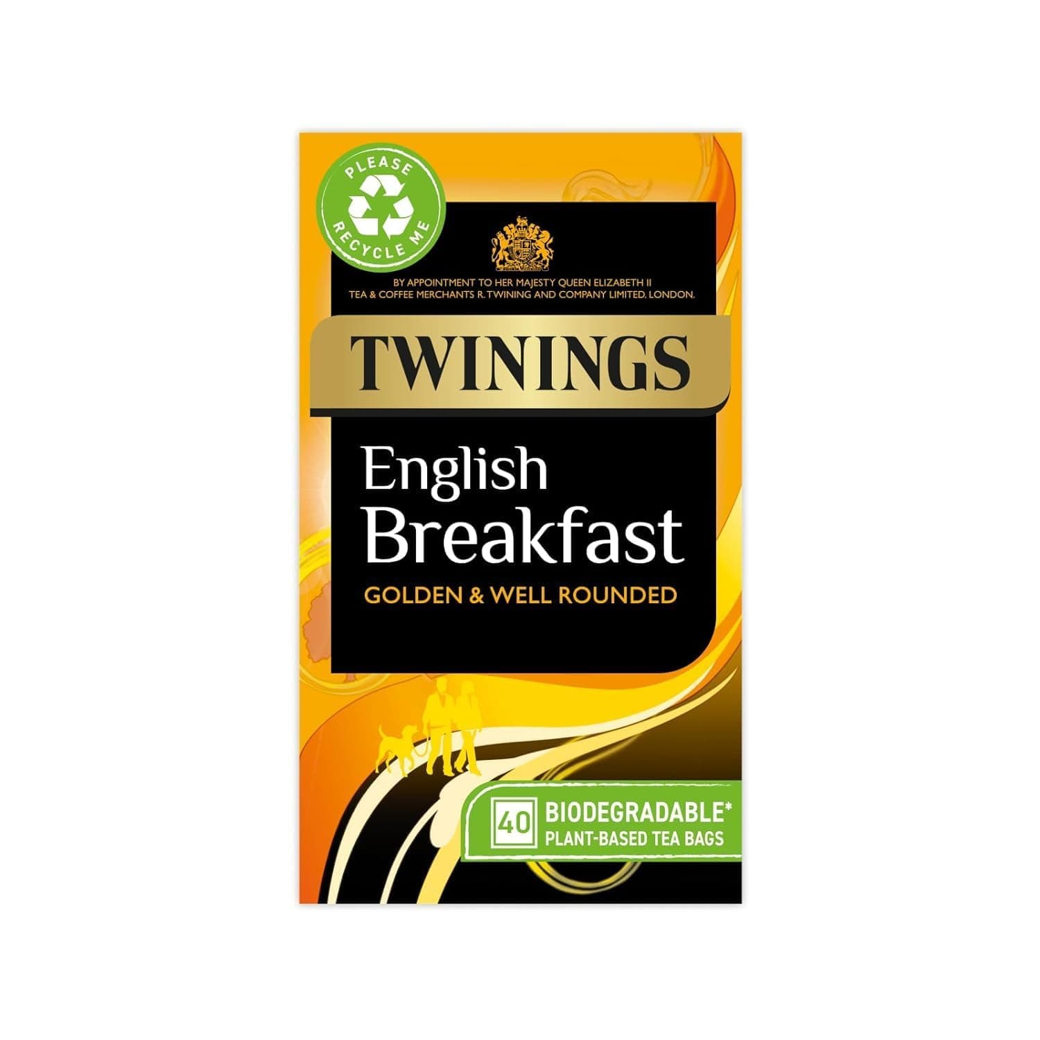 Twining British Blend English Breakfast Tea Bag 50p (Equivalent to Tea Leaves 4.4 oz (125 g) Black Paper Box