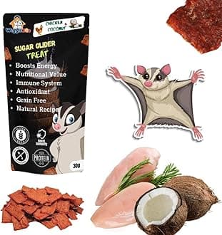 Chicken & Coconut Suger Glider Treat | Protein Rich | Fiber Rich | Crunchy Healthy Snacks | Training Treat | 30gm