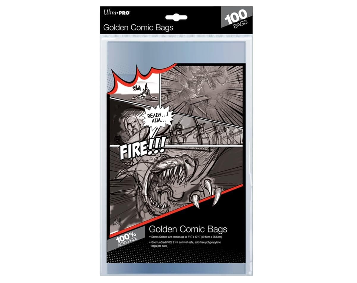 Ultra Pro GOLDEN AGE Comic Bags 100 per pack 7 3/4 x 10 1/2 #81977