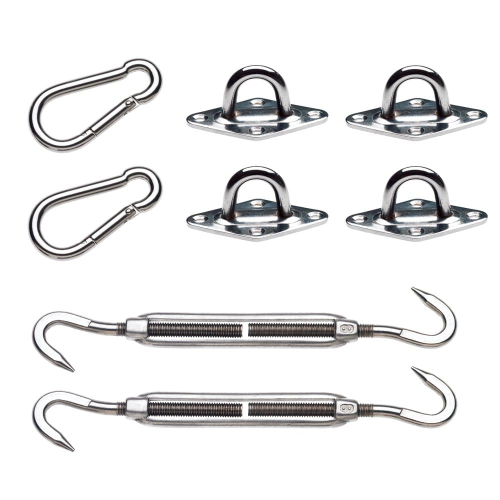 Shade Sail Accessories, Shade Sail Hardware Set, Shade Sail Set-Up and Sail Installation