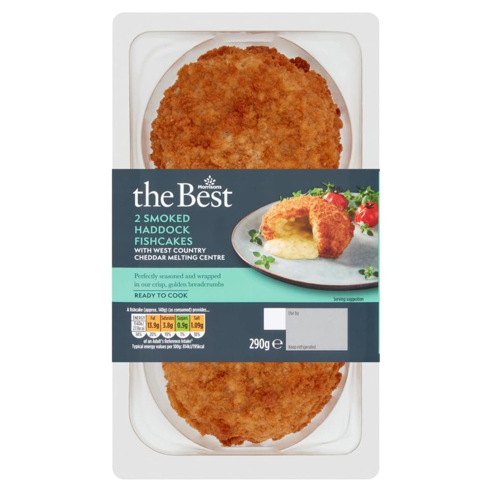 Morrisons The Best 2 Haddock Fish Cake with Davidstow Cheddar Saucy Centre 290g